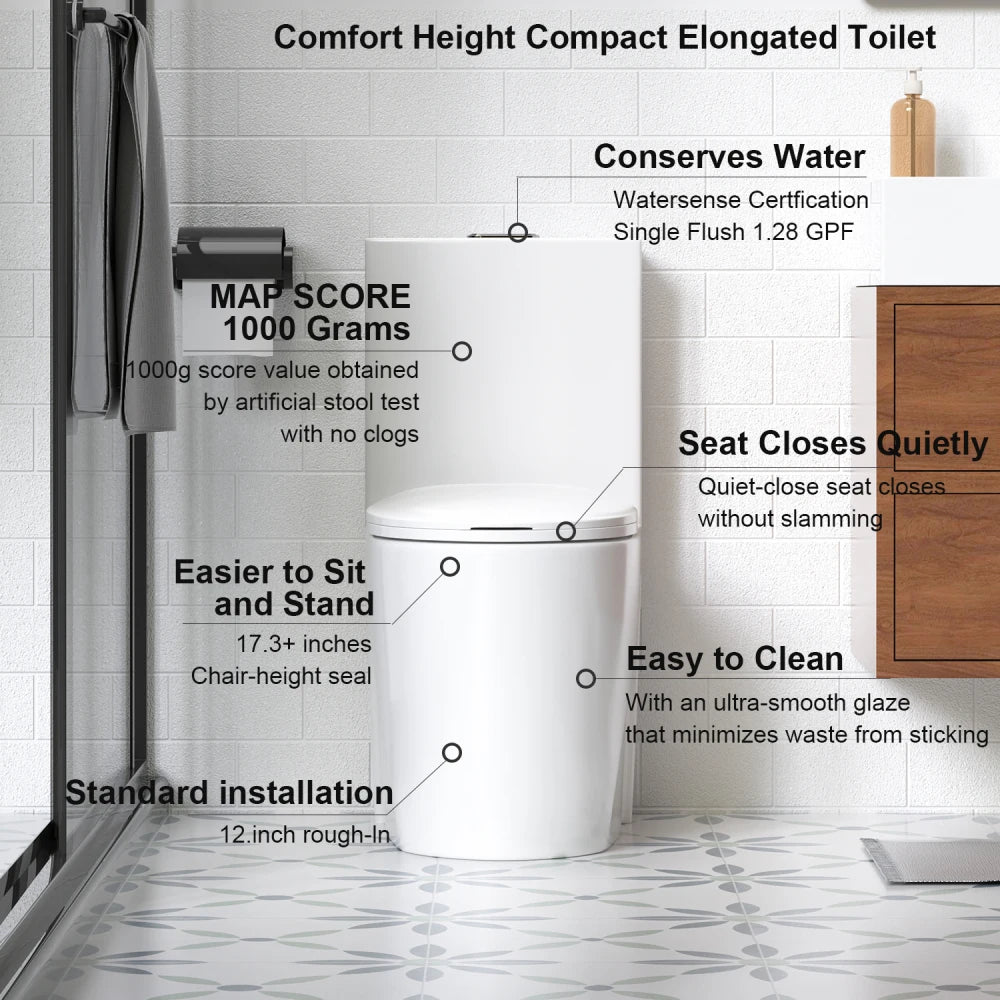 Tornado Flush Elongated One-Piece Toilet with Soft-Close Seat