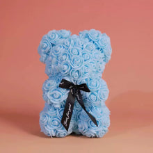 25cm Artificial Teddy Rose Flower Bear with Box
