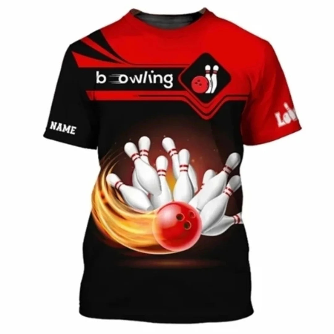 3D Graphic Bowling Silhouette Performance Jersey Shirt