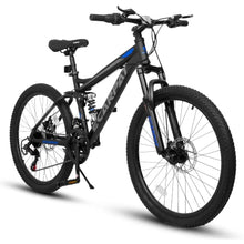 Ecarpat Full Front Suspension Mountain Bike with 21 Speed Steel Frame and Dual Disc Brakes