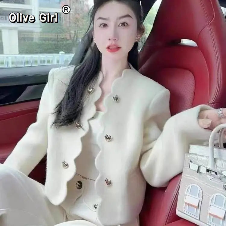 Women's Elegant Sequined Single-Breasted Crop Jacket Coat