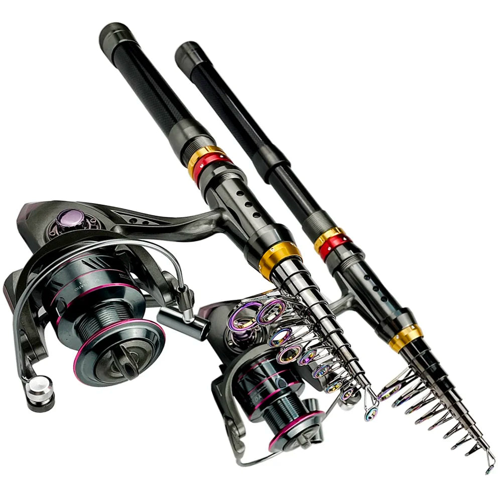 1.8-3.6m Carbon Fiber Fishing Rod And Reel Combo