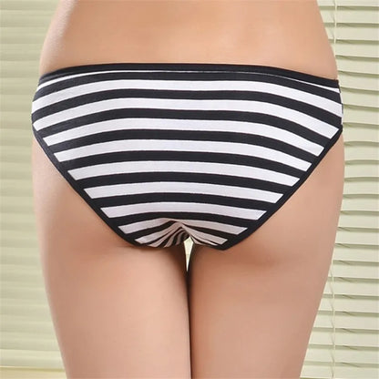 YOUREGINA Striped Seamless Cotton Briefs 3Pk