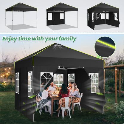 COBIZI 10x10FT Pop Up Canopy Tent with 4 Removable Sidewalls