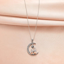 Mom Daughter Moon Pendant Necklace