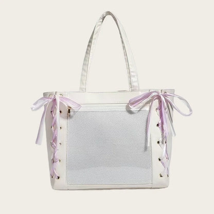 Japanese Cute Ribbon Ita Bag Transparent Lolita Tote Bag