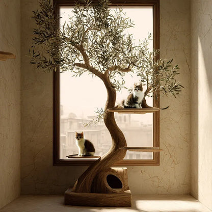 Large Luxury Modular Wooden Cat Villa & Climbing Tree