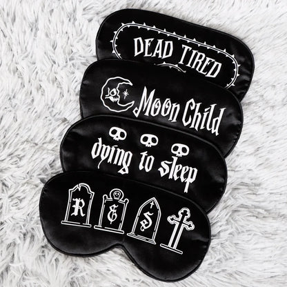 Gothic Black Smooth Eye Mask with Adjustable Strap for Halloween