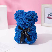 25cm Artificial Teddy Rose Flower Bear with Box