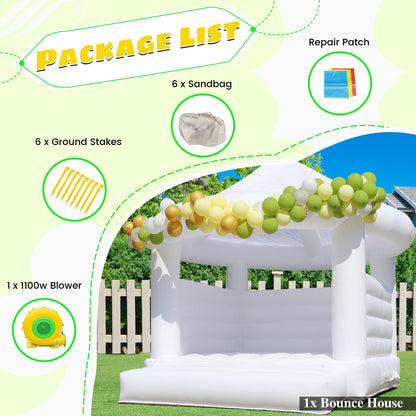 14ft Commercial White Inflatable Trampoline Castle