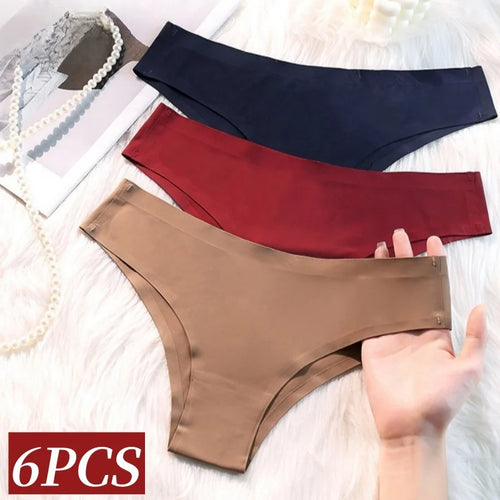 6Pcs Seamless Low Waist Ultra-thin Briefs