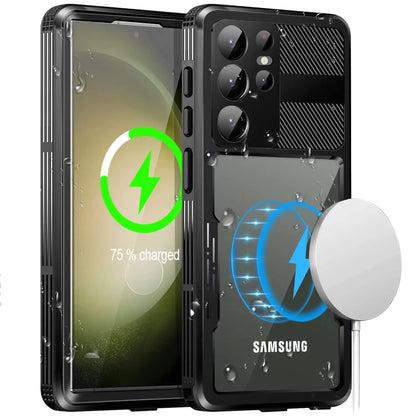 IP68 Waterproof Heavy-Duty Case for Samsung Galaxy S23 Series – MagSafe Compatible Full-Body Cover