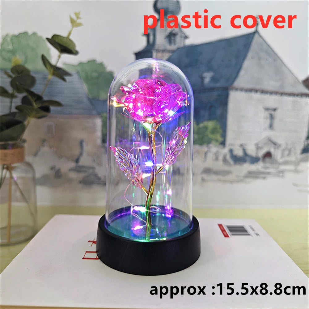 LED Galaxy Three Rose Artificial Flowers Gift without Battery