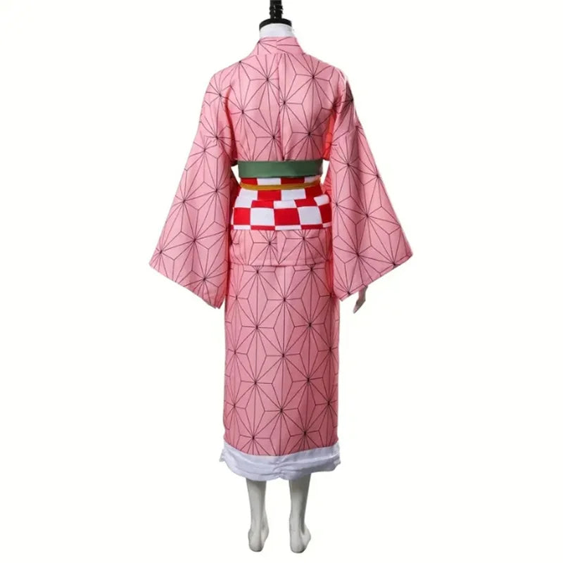 Demon Slayer Kamado Nezuko Cosplay Costume Set for Women & Kids
