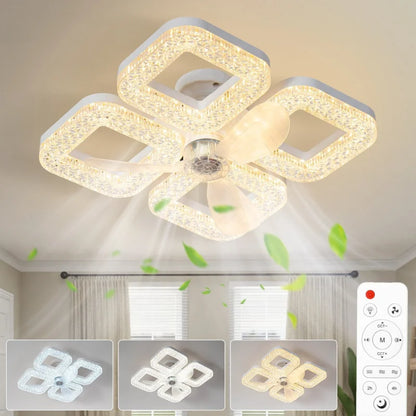 Silent Drone-Style LED Ceiling Fan Light with Remote
