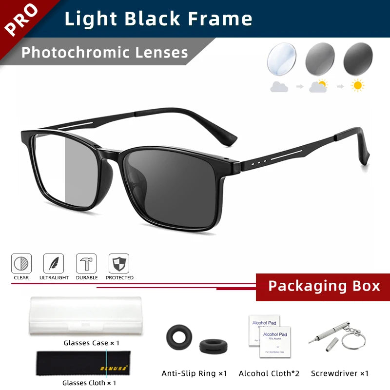 Ultra-Light Titanium Photochromic Multifocal Reading Glasses