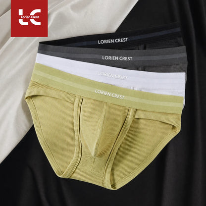 3Pcs Men's Waffle Cotton Support Pouch Briefs - Breathable Anti-Sweat Underwear