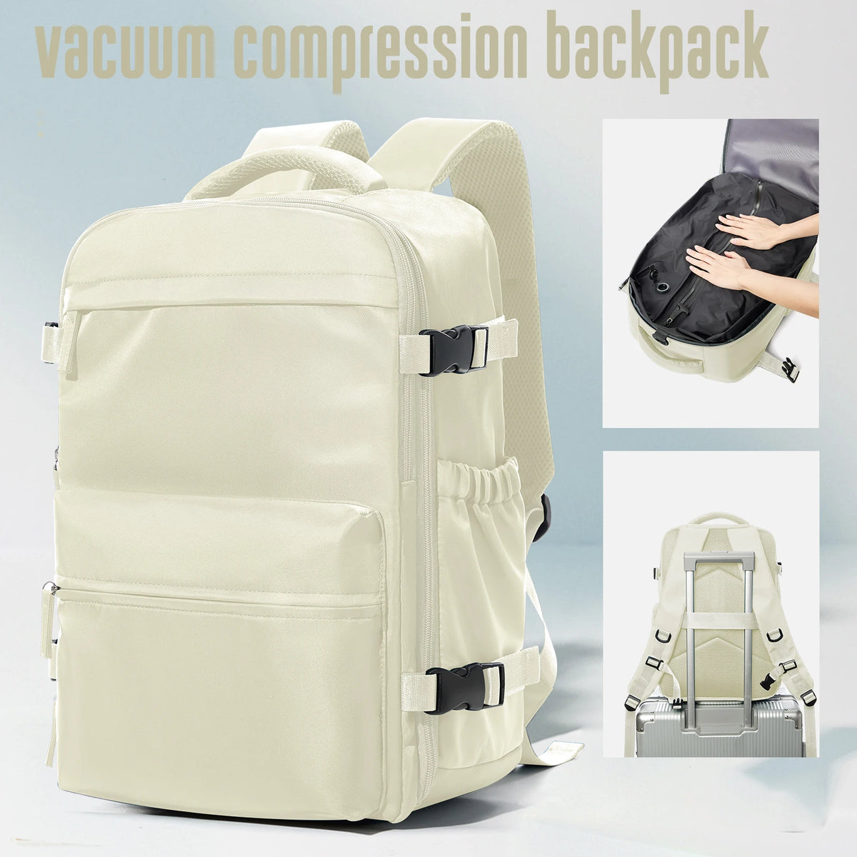 Vacuum Compression Expandable Travel Backpack & Laptop Bag