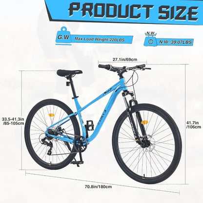 8 Speeds MTB Steel Frame Front Suspension Fork Disc Brake Bicycle