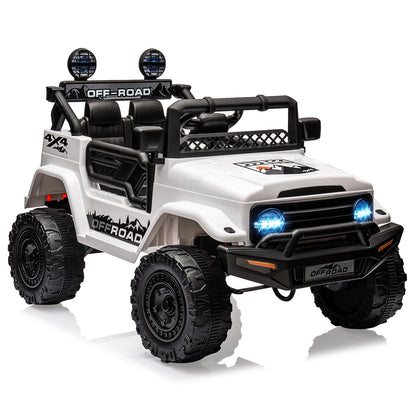 12V Ride On Truck with Remote Control Spring Suspension Bluetooth Connectivity and Led Lights