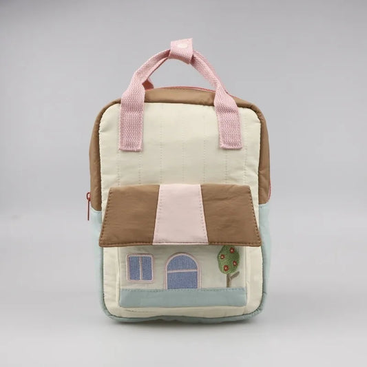 Cute Cartoon Tree House Embroidered Backpack
