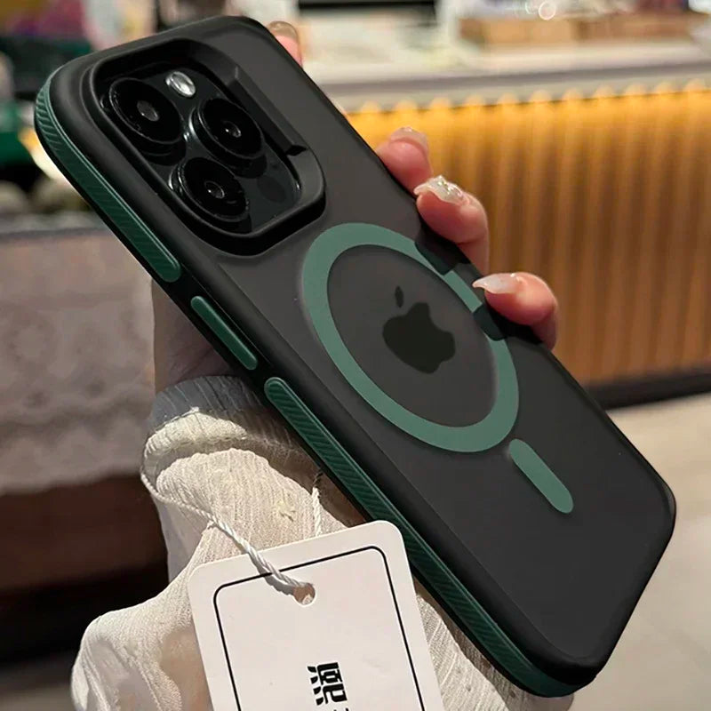 Bicolor Matte Frosted Magnetic Phone Case For iPhone