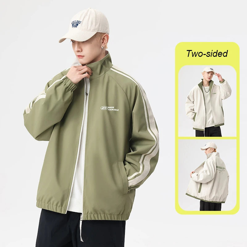 Unisex Reversible Outdoor Windproof Jacket – Splashproof Double-Sided Coat
