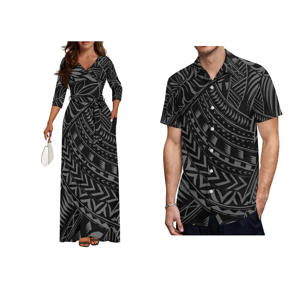 V-Neckline With Pocket Waistband Dress or Short-sleeved Shirt