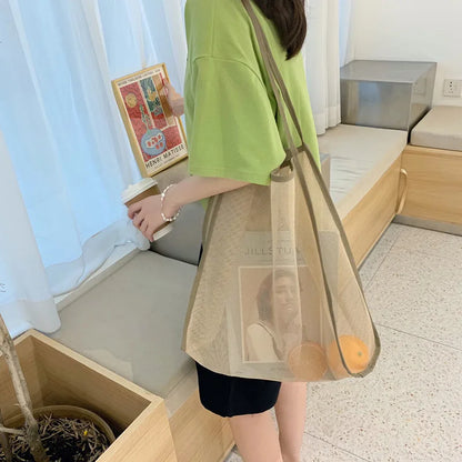 Fashion Mesh Designer Beach Travel Totes