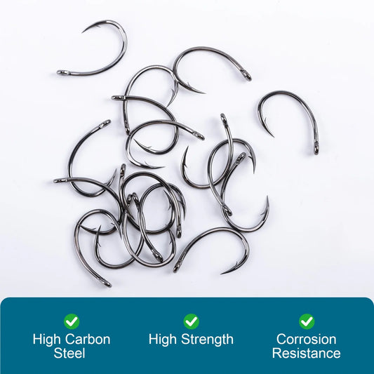 Goture 100pcs High Carbon Steel Circle Fishing Hooks