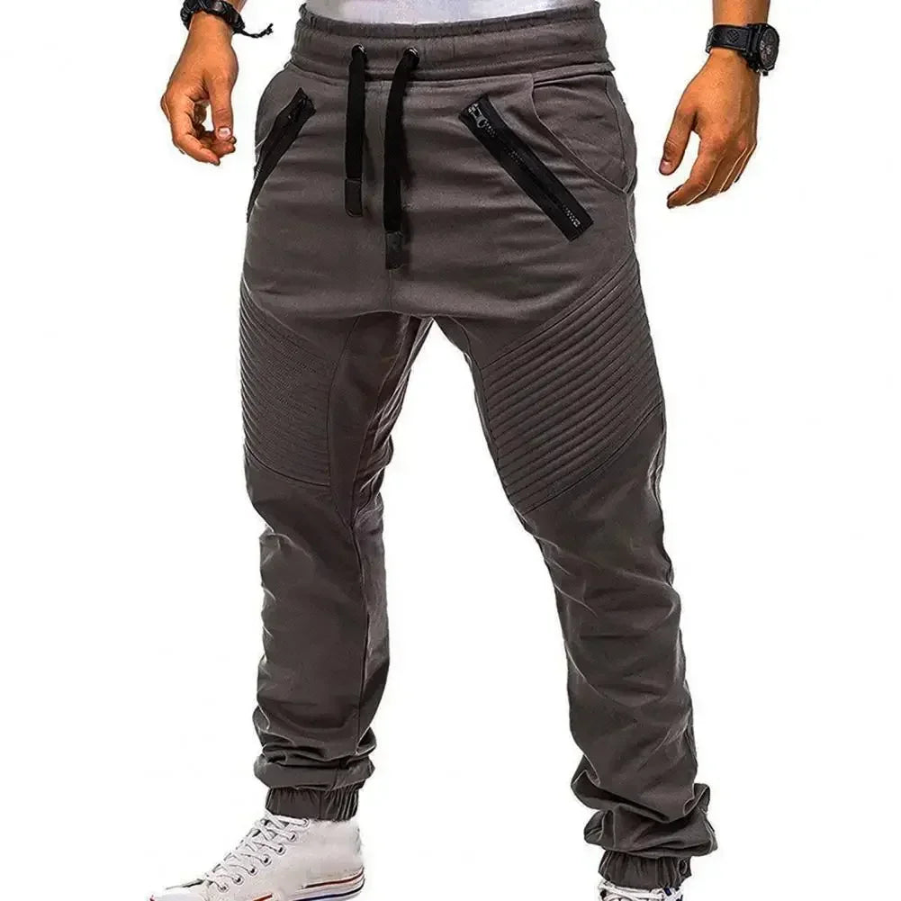 Drawstring Adjustable Slim Fit Athletic Pants
