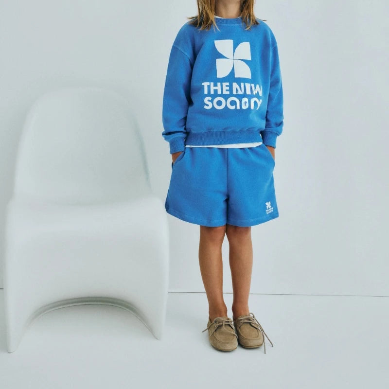 Children's Cotton Sweatshirt & Shorts 2-Piece Tracksuit Set