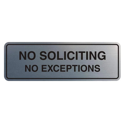 No Soliciting Vintage Metal Aluminum Sign