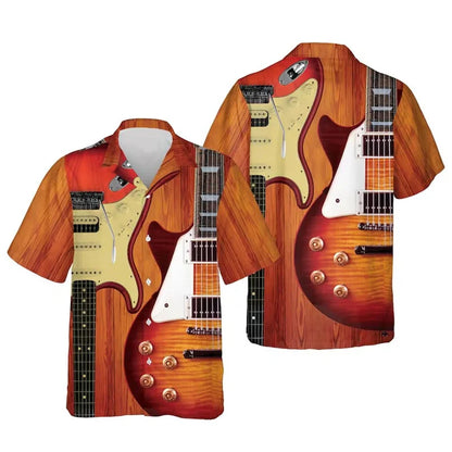 Men's Electric Guitar Graphic Hawaiian Shirt