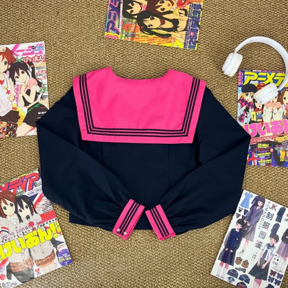 Japanese College JK Sailor Uniform & Pleated Skirt Set