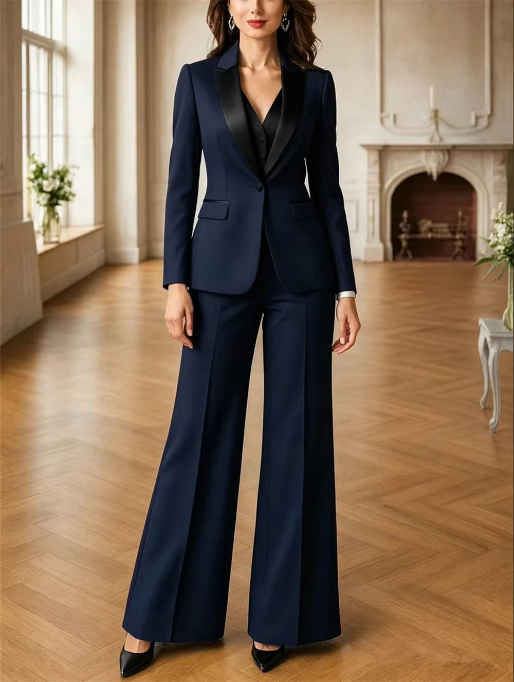 Women's Elegant Formal Business & Event Blazer Pant Suit Set