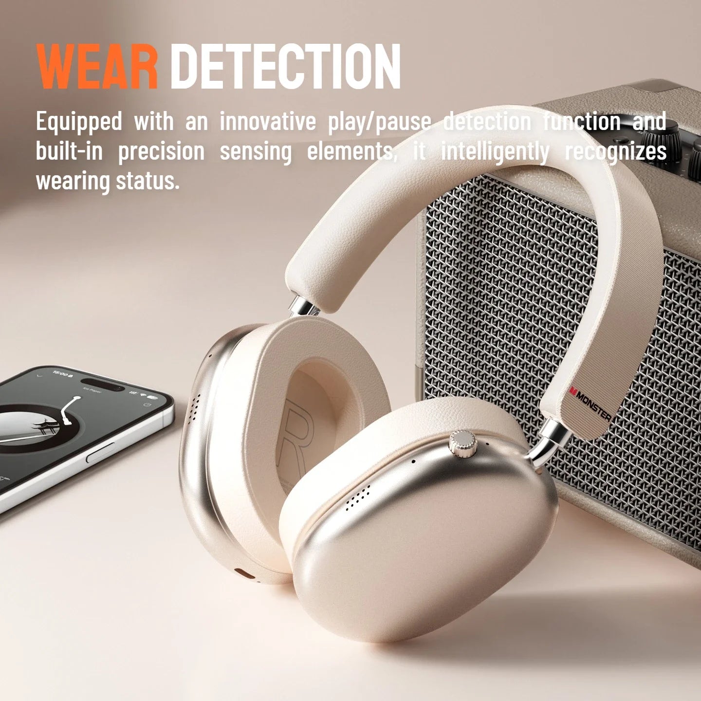 Monster Airstar AH100 ANC Bluetooth 6.0 Over-Ear Headphone with Active Noise Canceling