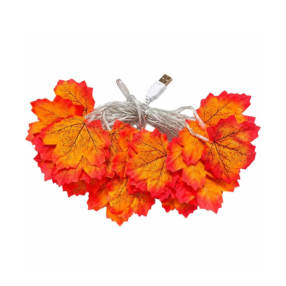 Artificial Fall Maple Leaf LED Light Garland