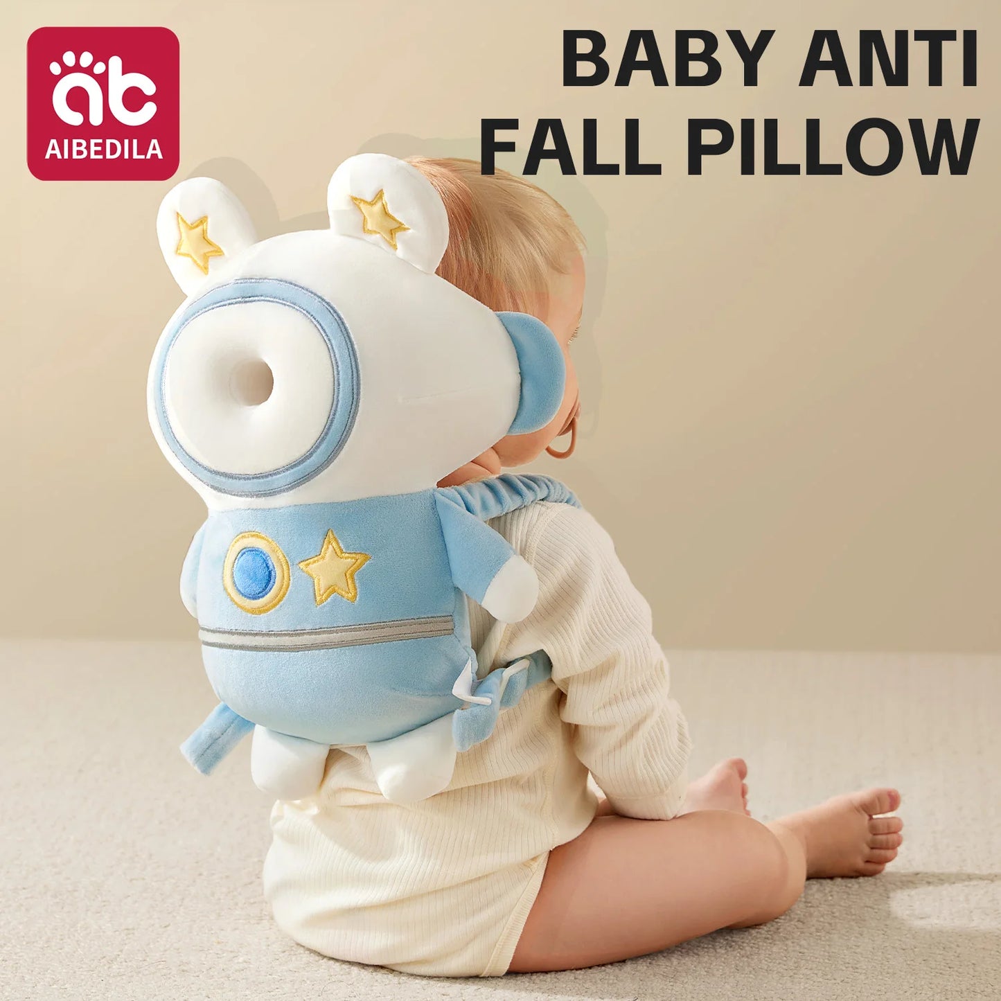AIBEDILA Baby Head Protector Pillow 3-Sided Anti-Fall Back Safety