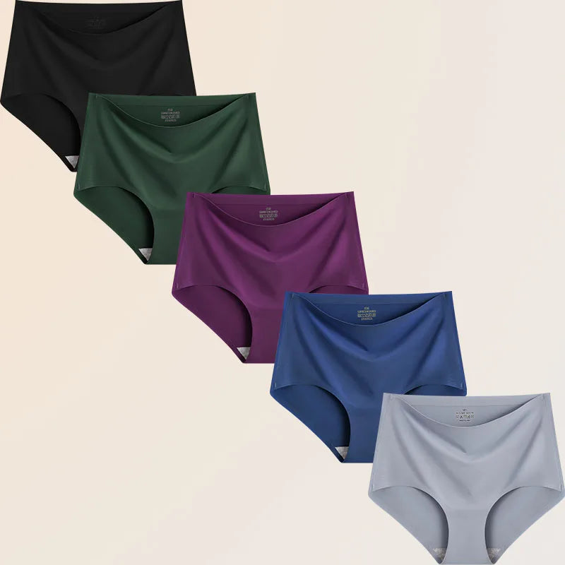 FINETOO Women’s High-Waist Seamless Briefs (5-Pack)