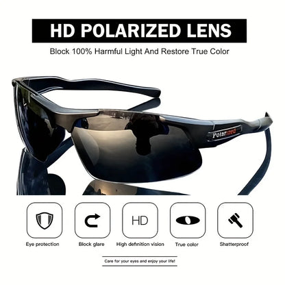 3Pcs Polarized Half-Rim Sports Sunglasses Set