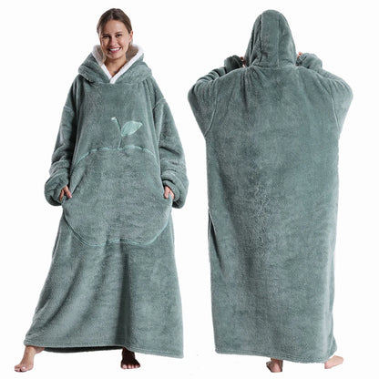 Extra Long Wearable Blanket Robe with Full Sleeves