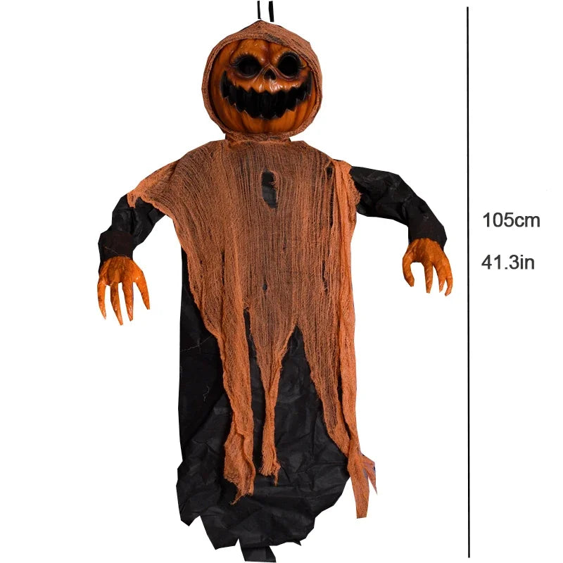 Spooky Halloween Hanging Ghost Decor – Creepy Tattered Linen Grim Reaper Prop for Haunted House, Yard & Party Decor