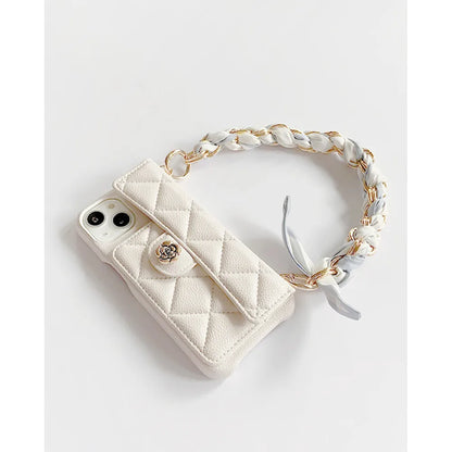 3D Camellia Leather Cover for iPhone