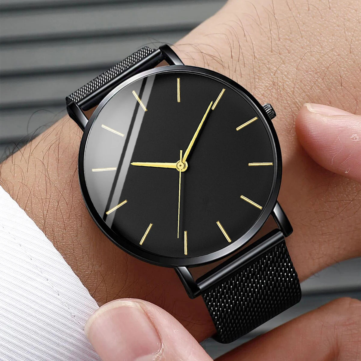 Ultra Thin Stainless Steel Mesh Belt Quartz Watch