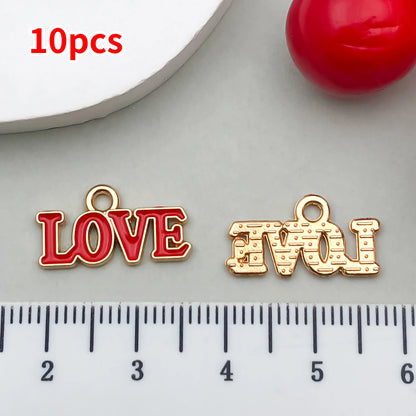 10-20 Piece Valentine's Day Mixed Alloy Flower Charms Set - DIY Jewelry Making Pendants