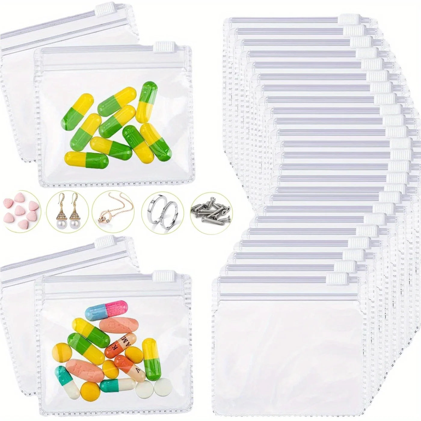 Small Pill/Jewelry Zippered Storage Bags