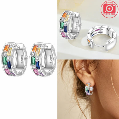 925 Sterling Silver Dancing Bee Hoop Earrings – Cute Enamel Zircon Jewelry