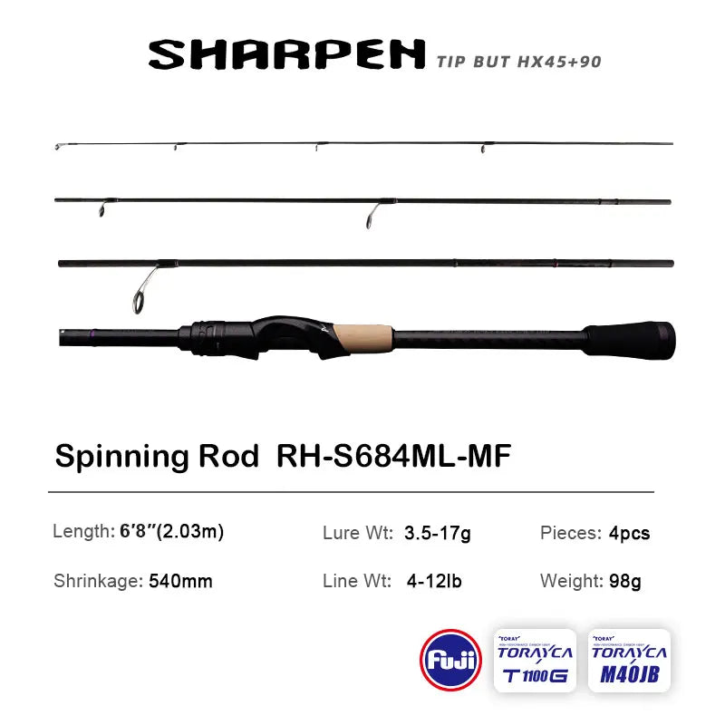 PURELURE SHARPEN Soft Lure Long Spinning and Casting Action Rods