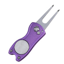 Foldable Golf Divot Repair Tool with Golf Ball Groove Cleaner